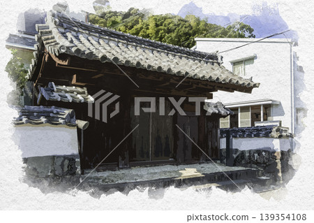 大分縣佐木市佐木城遺址藥井門水彩畫 大分縣佐木市佐木城遺址藥井門水彩畫 139354108