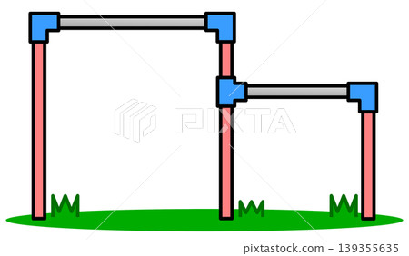 An illustration of horizontal bars used for gymnastics and sports, which are installed in parks and schools. An illustration of horizontal bars used for gymnastics and sports, which are installed in parks and schools. 139355635