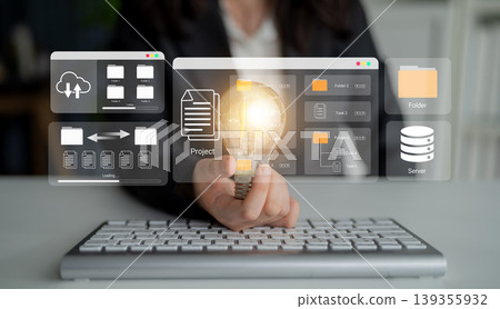 Digital folder and server file organization management concept Parse 139355932