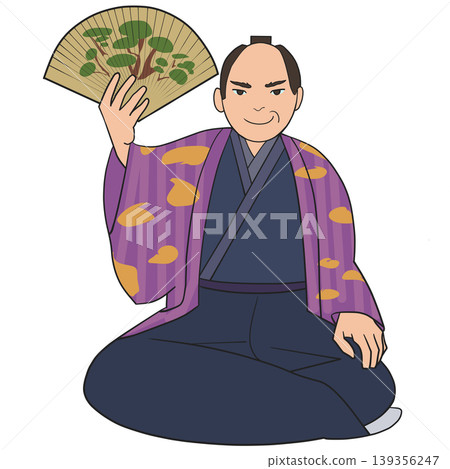 一位手持扇子的貴族。 一位手持扇子的貴族。 139356247