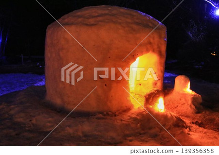 A breathtaking winter scene... Yunishigawa Onsen shines in the snowy landscape [Kamukura Festival] 139356358