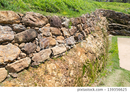 Historic Site Komakiyama: Restored stone wall of the main road (Komaki City, Aichi Prefecture) Historic Site Komakiyama: Restored stone wall of the main road (Komaki City, Aichi Prefecture) 139356625