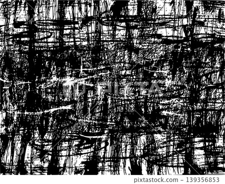 [Transparent Background] Monochrome line drawing of rain pouring heavily on the water's surface 139356853