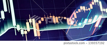Candlestick Market Chart Under Magnifying Glass for Technical Analysis Candlestick Market Chart Under Magnifying Glass for Technical Analysis 139357192