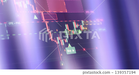Financial Market Interface Showing Buy Entry on Technical Analysis Screen Financial Market Interface Showing Buy Entry on Technical Analysis Screen 139357194