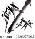 An artistic illustration of bamboo in a background painted in ink wash. An artistic illustration of bamboo in a background painted in ink wash. 139357308