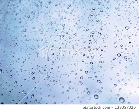 Window with water droplets (light blue gradient) 139357320