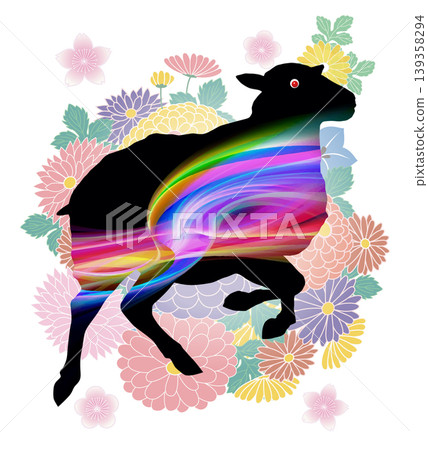 New Year's card materials for the Year of the Sheep New Year's card materials for the Year of the Sheep 139358294