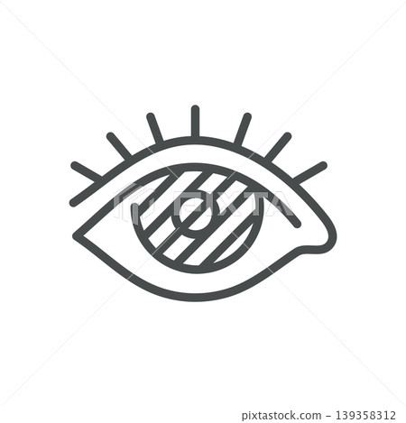 PrintBlurred vision thin line icon for eye disorders, cataract and double vision. Editable stroke. Vector illustration. 139358312