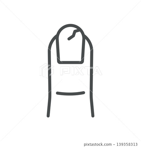 Brittle nails thin line icon for cracked fingernail, nail breakage and nail disorders. Editable stroke. Vector illustration. 139358313