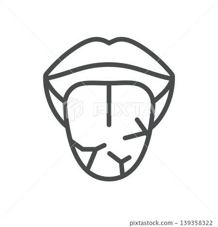 Dry mouth thin line icon for xerostomia, mouth dryness and decreased saliva. Editable stroke. Vector illustration. Dry mouth thin line icon for xerostomia, mouth dryness and decreased saliva. Editable stroke. Vector illustration. 139358322