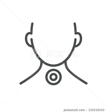 Thyroid Nodule Thin Line Icon. Neck Gland, Endocrine System and Throat Lump Medical Outline Vector Illustration 139358343