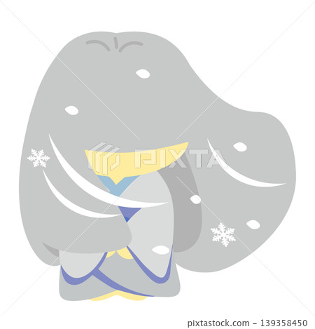 一幅雪女引發暴風雪的插圖。 一幅雪女引發暴風雪的插圖。 139358450