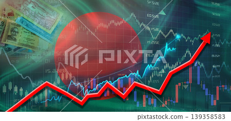 Bangladesh financial growth on market graph. Bangladesh economic growth on financial graph background Bangladesh financial growth on market graph. Bangladesh economic growth on financial graph background 139358583