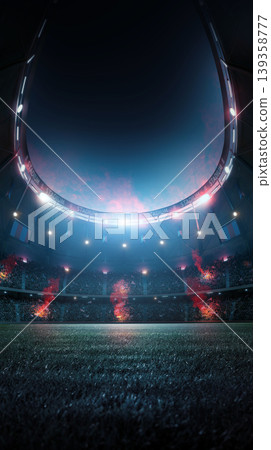 Football stadium at night. 139358777