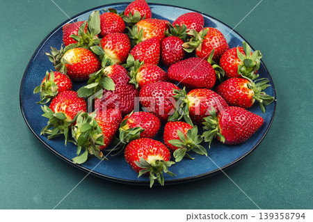 Fresh strawberries on plate. Fresh strawberries on plate. 139358794
