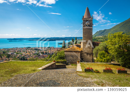 Church of St Michele with great view, Toscolano Maderno, Italy Church of St Michele with great view, Toscolano Maderno, Italy 139359025