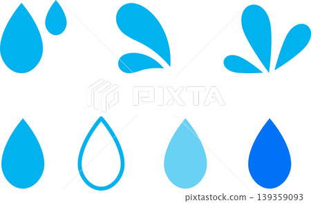 水滴/水圖標插圖集 水滴/水圖標插圖集 139359093