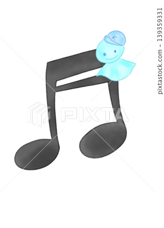 Musical notes with teru teru bozu (weather dolls) attached Musical notes with teru teru bozu (weather dolls) attached 139359331