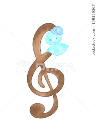Musical notes with teru teru bozu (weather dolls) attached Musical notes with teru teru bozu (weather dolls) attached 139359367