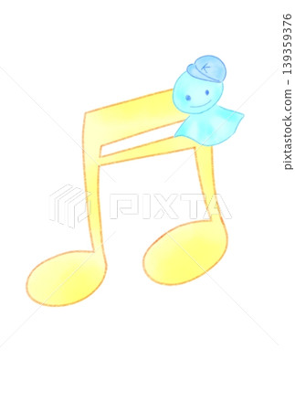 Musical notes with teru teru bozu (weather dolls) attached Musical notes with teru teru bozu (weather dolls) attached 139359376