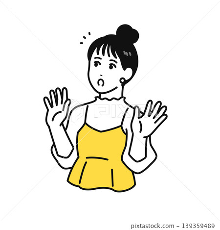 一位年輕女子梳著醒目的盤發的插圖。 一位年輕女子梳著醒目的盤發的插圖。 139359489