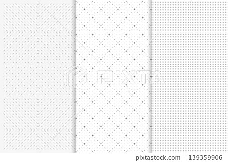 Seamless abstract pattern set with dots and crosses geometric minimal texture vector backgrounds collection for textile fabric wrapping paper wallpaper 139359906