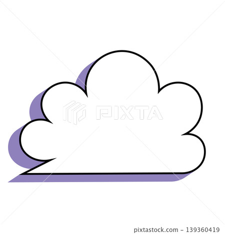簡單的雲朵形對話框插圖素材（白色背景） 139360419