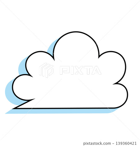 Simple illustration material of a cloud-shaped speech bubble (white background) 139360421