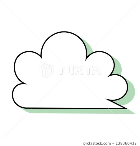 簡單的雲朵形對話框插圖素材（白色背景） 139360432