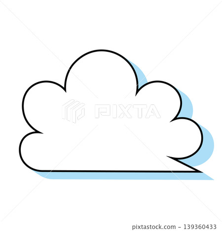 簡單的雲朵形對話框插圖素材（白色背景） 139360433