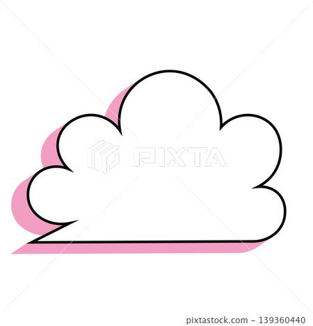 簡單的雲朵形對話框插圖素材（白色背景） 139360440