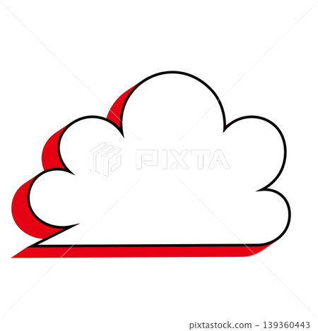 簡單的雲朵形對話框插圖素材（白色背景） 139360443