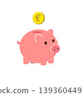 an pink piggy bank illustration 139360449