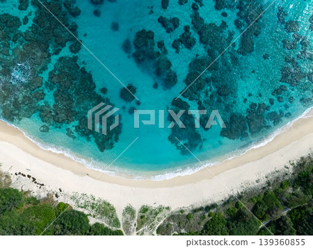 Aerial view of Tsuchimori Beach, Amami Oshima Island 139360855