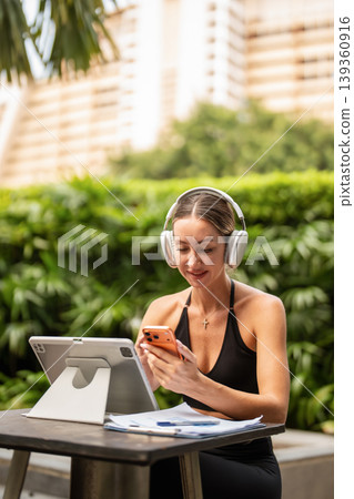 Happy women working remotely online, small business lifestyle success. Happy women working remotely online, small business lifestyle success. 139360916