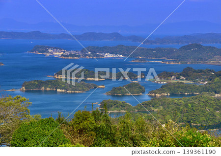 View of the Kujukushima Islands from Ishidake Observatory (Sasebo City, Nagasaki Prefecture) View of the Kujukushima Islands from Ishidake Observatory (Sasebo City, Nagasaki Prefecture) 139361190