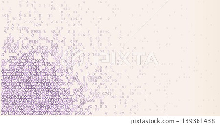 Lateral Data Drift - Binary Gradient and Floating Digital Cipher. Virtual AI. 139361438