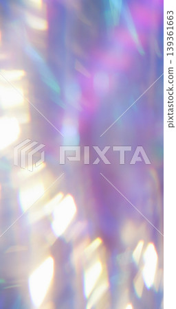 Blur holographic light. Gradient leak. Abstract white glow mixing color art background. Optical neon beam purple blue crystal prism texture. 139361663