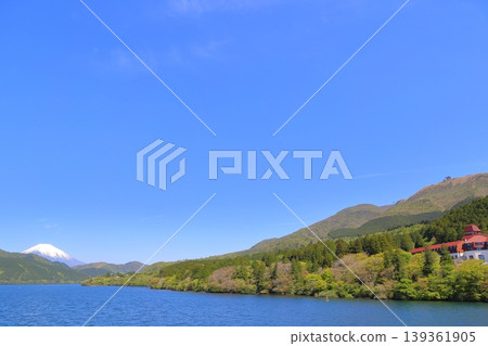 從蘆之湖眺望富士山和駒嶽山頂站 139361905