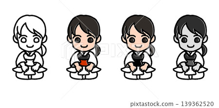 小劍士,正坐女子,白色 小劍士,正坐女子,白色 139362520