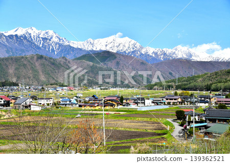 從大町市（長野縣大町市）眺望地岳、鹿島槍岳和五龍岳 [2026年4月] 139362521