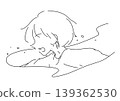 一幅插圖，描繪了一個男孩全速奔跑，汗流浹背，全神貫注於某件事。 139362530