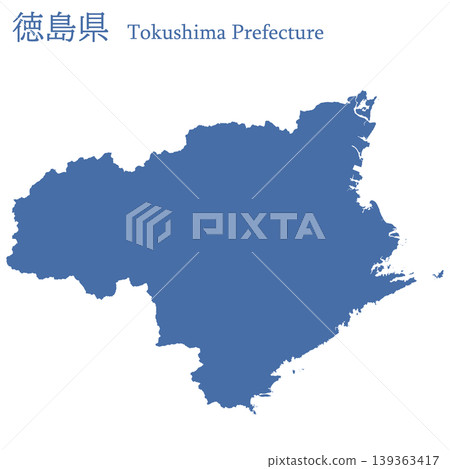 日本向量插圖地圖素材：德島縣地圖 139363417