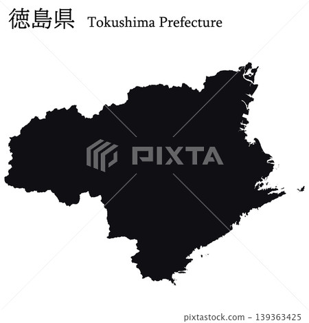 日本向量插圖地圖素材：德島縣地圖 139363425