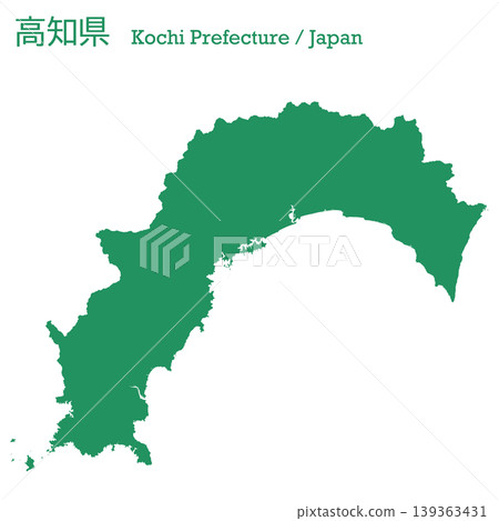 Vector illustration map material for Japan: Map of Kochi Prefecture Vector illustration map material for Japan: Map of Kochi Prefecture 139363431