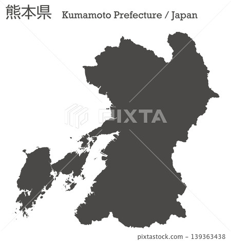 Vector illustration map material for Japan: Map of Kumamoto Prefecture Vector illustration map material for Japan: Map of Kumamoto Prefecture 139363438