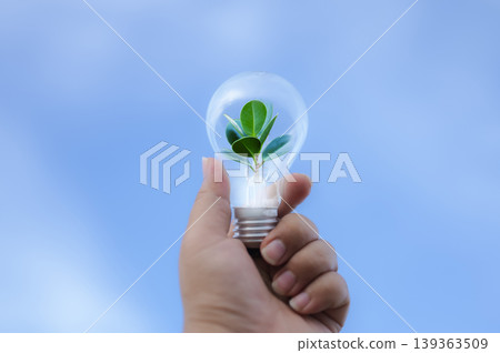 Renewable energy concept Earth Day or environment protection Hands protect forests that grow on the ground and help save the world. Renewable energy concept Earth Day or environment protection Hands protect forests that grow on the ground and help save the world. 139363509