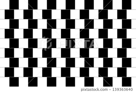 一種視覺錯覺，線條在棋盤格圖案中呈現對角線方向。 139363640