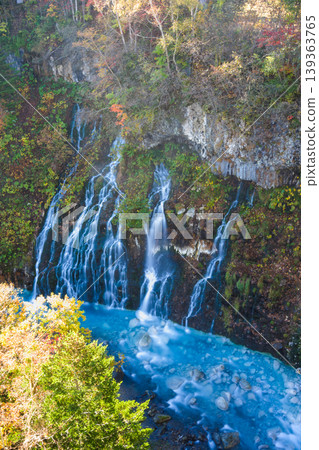 Shirahige Falls, Biei Town, Hokkaido - Early Autumn [Vertical] 139363765